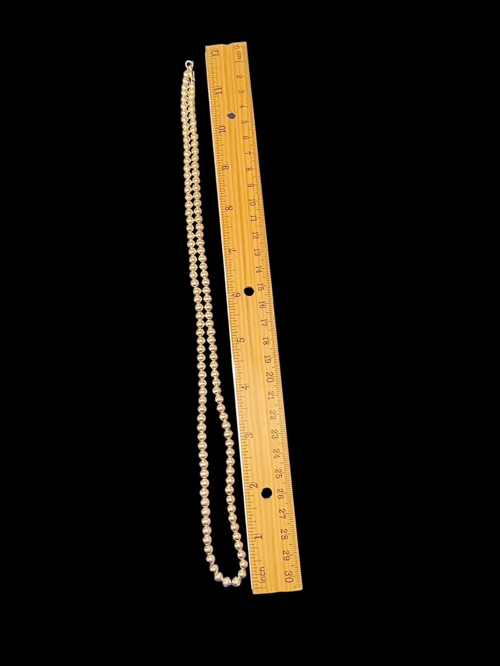 Heavy Sterling Silver Unisex Italy Beaded Chain Necklace 37 Grams - Picture 7 of 10